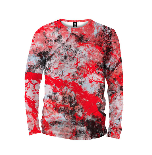 bluzy męskie Koszulka Longsleeve Męska DR.CROW Marble Red