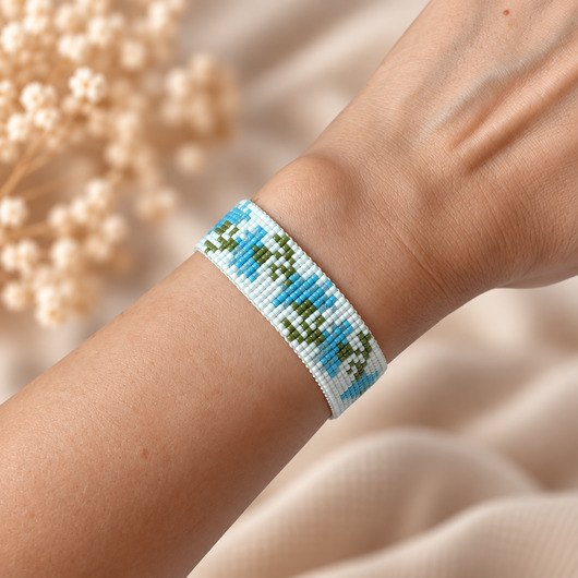 bransoletki - inne Bransoletka SUMMER MEADOW - kwiaty - koraliki Miyuki