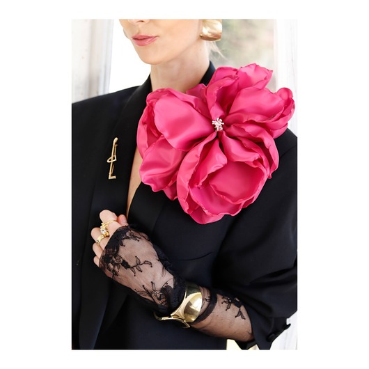 broszki Duża broszka kwiat różowa