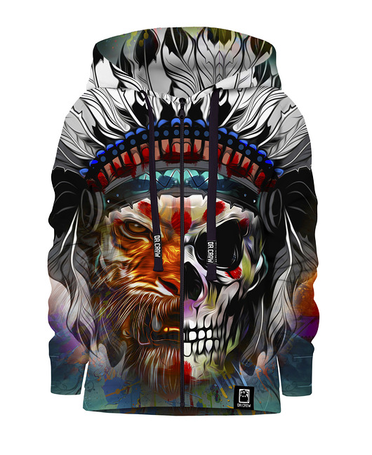 bluzy dla chłopców Bluza Zamek Chłopiec DR.CROW Indian Tiger