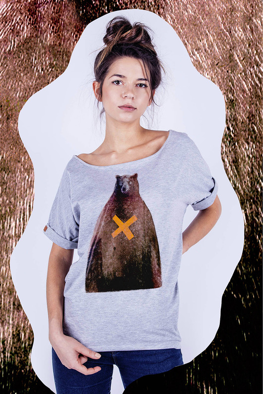 T-shirt damski 'niedźwiedź X' dziendobry