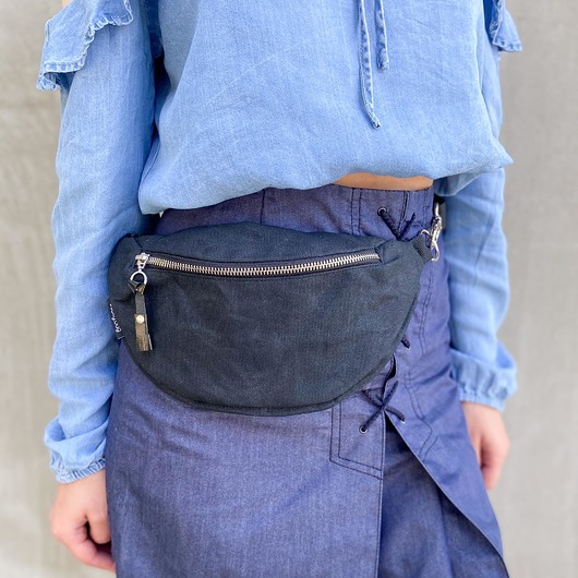 Nerka czarna bawełna woskowana sacky bag