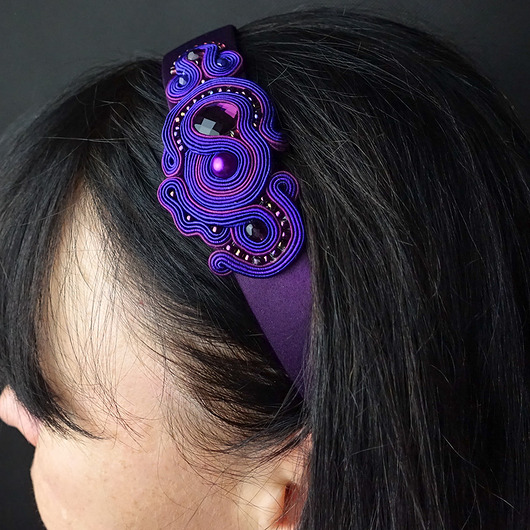 opaski do włosów Opaska na włosy w kolorach fioletu