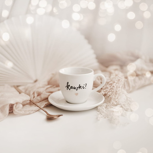 filiżanki Filiżanka 100 ml espresso ze spodkiem - Kawki ZŁOTE SERCE