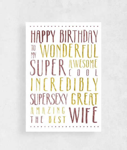 Kartka urodzinowa dla ŻONY| A5 |Happy birthday.. wejustlikeprints