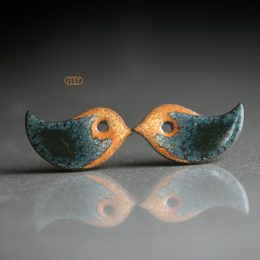 kolczyki ceramiczne Ptaszki /stal chirurgiczna/