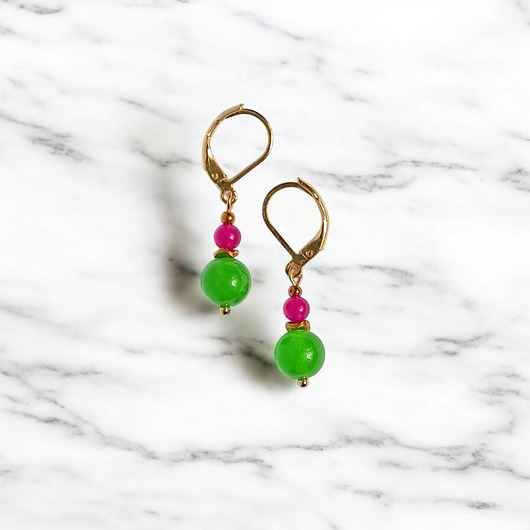 kolczyki z kamieniami SUMMER COLLECTION : drobne kolczyki : kolorowy jadeit III