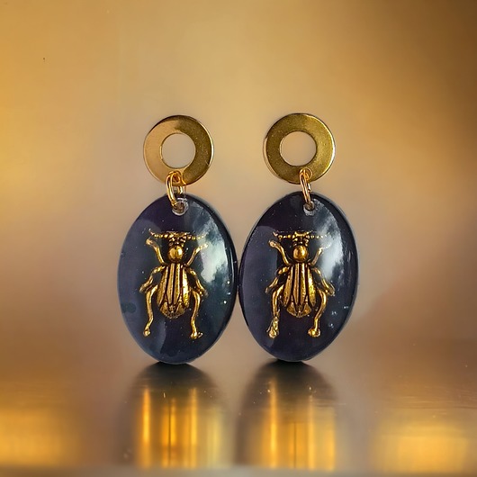 kolczyki z żywicy UNIKATOWE  kolczyki z żywicy : kolekcja INSECTS