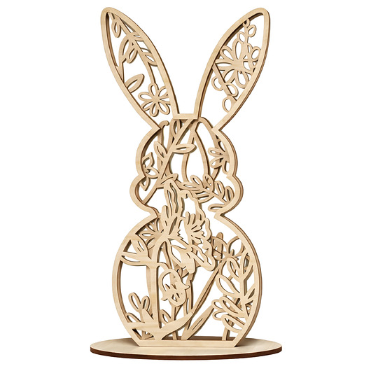 ozdoby wielkanocne Królik Zajączek Drewniana Figurka 3D SKLEJKA na Wielkanoc do Koszyka 15cm