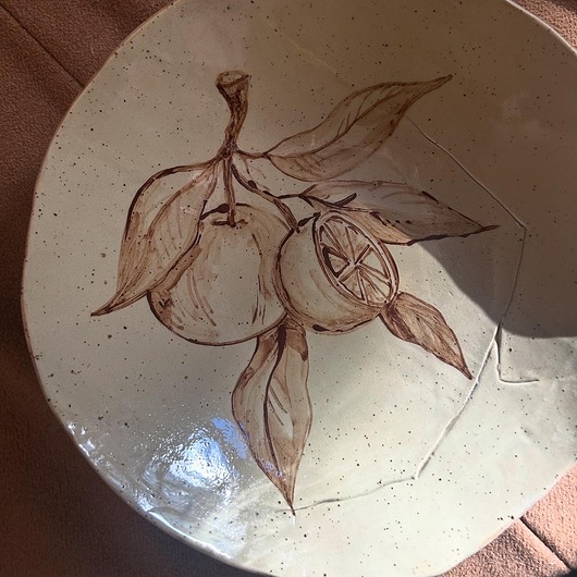 patery i talerze Patera z ręcznie malowanymi pomarańczami