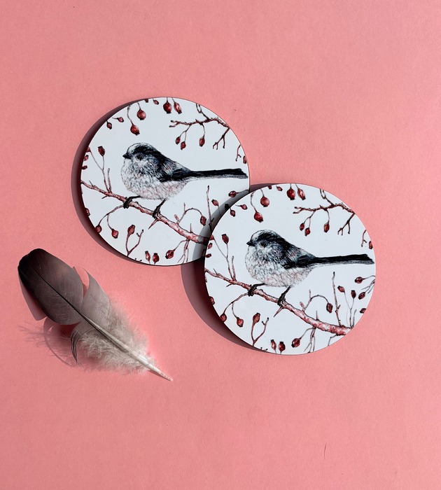 podkładki do kuchni Podkładki pod kubek- Raniuszek- Ptaki- Ilustracja