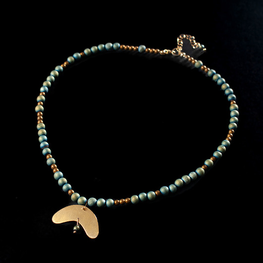 kolie Naszyjnik z agatem, hematytem i mosiądzem.[SN18]