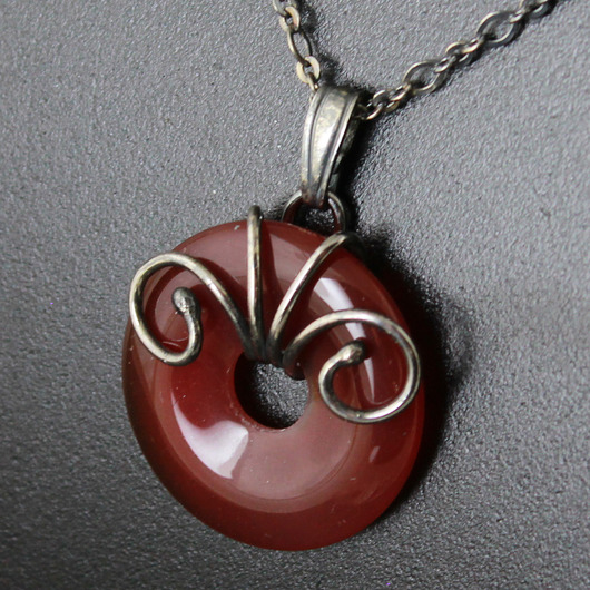 wisiory Naszyjnik Evra - karneol w srebrze
