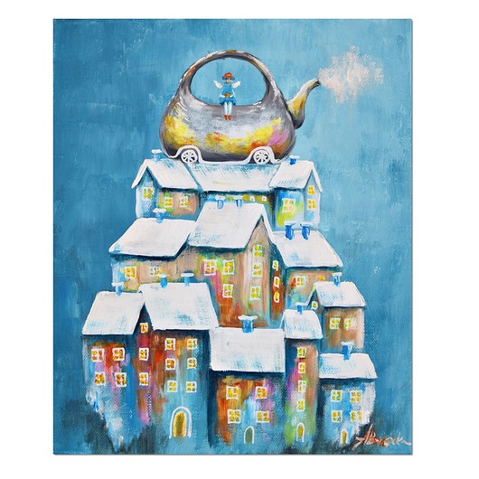 obrazy Anioł Dachowiec 2, obraz anioł stróż ręcznie malowany