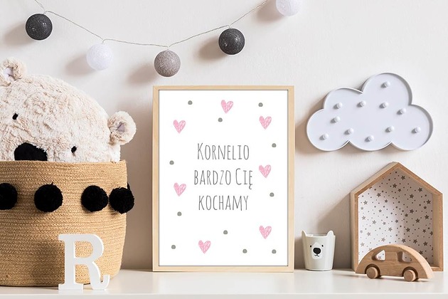 obrazy i plakaty do pokoju dziecięcego Plakat obrazek Bardzo Cię kochamy