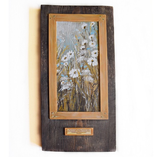 obrazy Łąka - impresja obraz ręcznie malowany na desce /3/