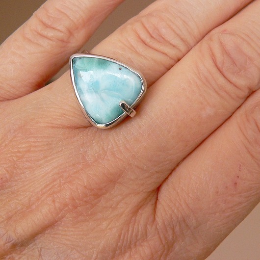 pierścionki srebrne Pierścionek -larimar-