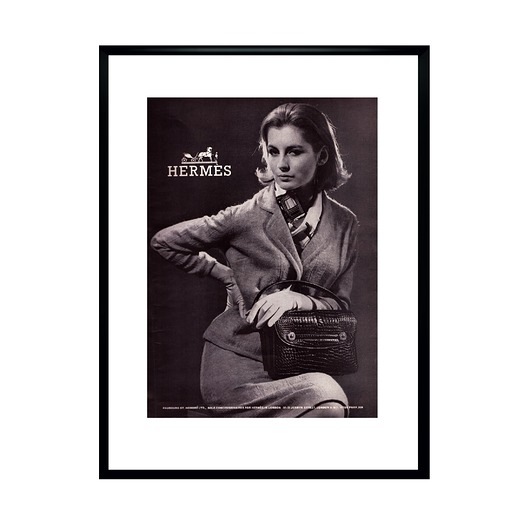 plakaty Plakat Oprawiona reklama torebek Hermes 'Sac Boutonniere' z 1963 r