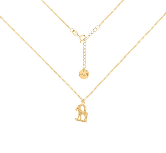 chokery Pozłacany choker pancerka ze znakiem zodiaku Koziorożec
