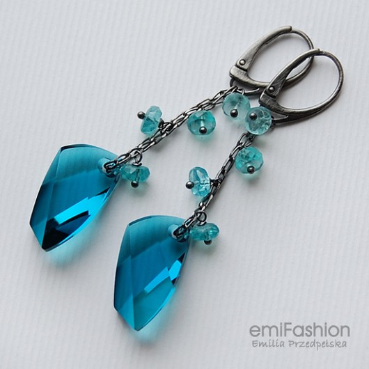 Promocja - Apatyt i kryształ Swarovski Avant-Garde MAREMI Jewelry