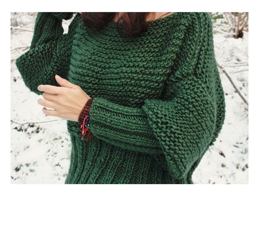 swetry damskie  Zielony sweter handmade moher z wełną