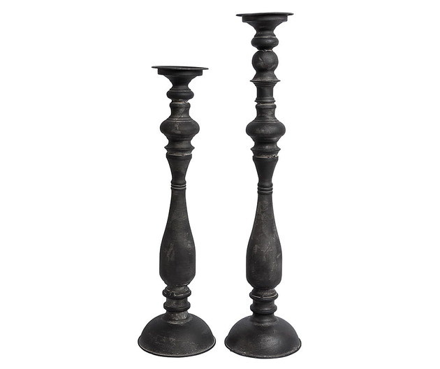 Świecznik rustykalny czarny 55cm metal Home Design