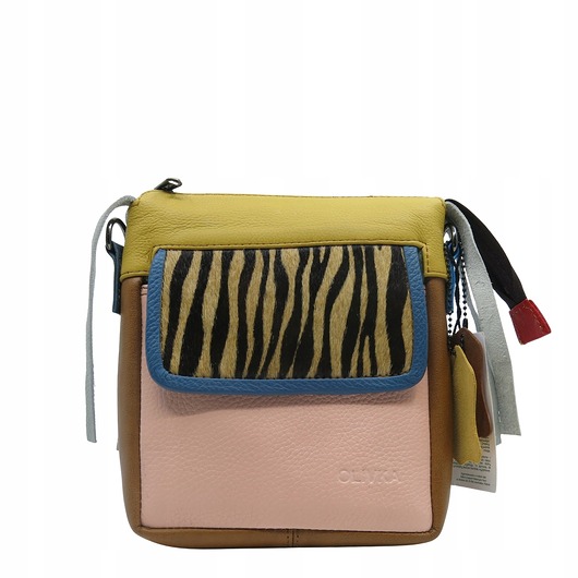 torby na ramię Torebka listonoszka damska skórzana regulowany pasek zero waste OLIVKA