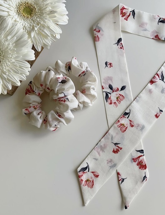 gumki do włosów Gumka do włosów scrunchie Margarita - bawełna & jedwab