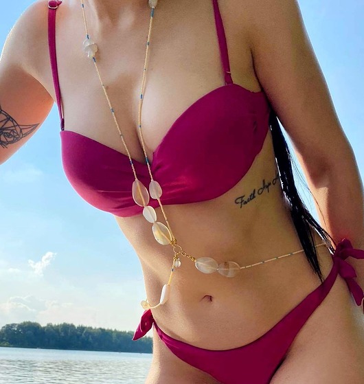 biżuteria różna Beżowy łancuszek do bikini