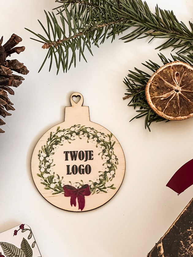 ozdoby choinkowe Motyw 3 - świąteczna kartka z Twoim logo
