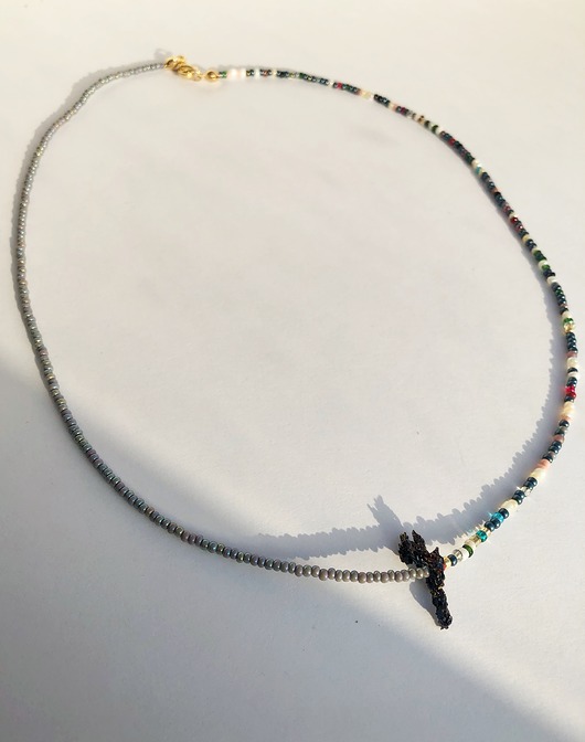 chokery Asymetryczny Choker z kwarcem tytanowym