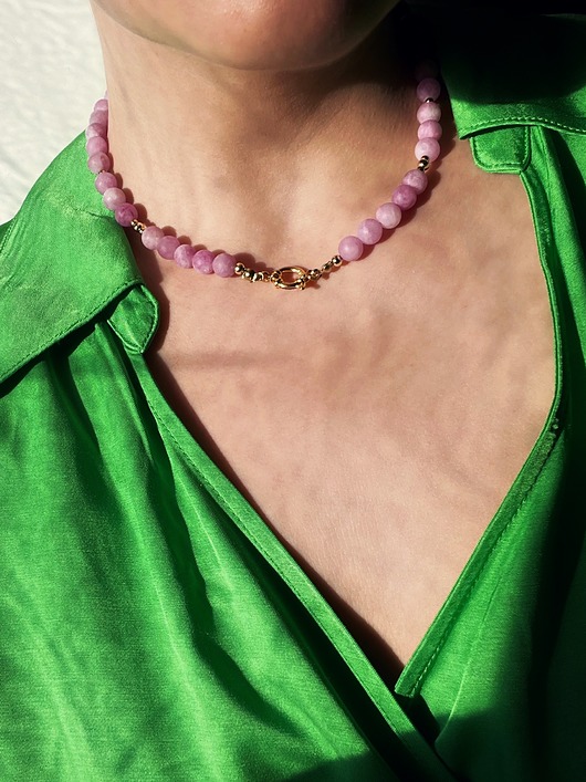 chokery Choker - wrzosowy jadeit
