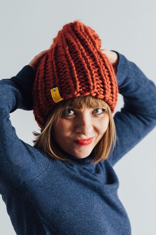 czapki damskie Wełniana czapka zimowa peruvian WOOLY terakota