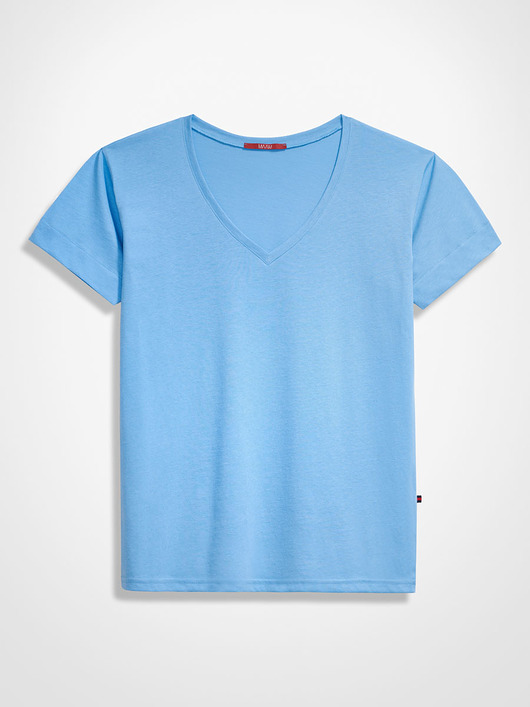 t-shirt damskie Niebieski T-shirt z bawełny organicznej