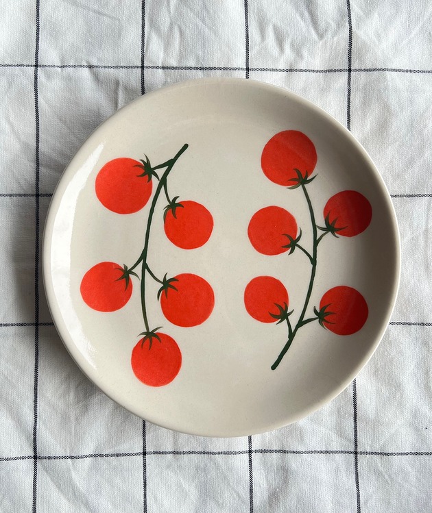 talerze, miski Talerz ceramiczny w pomidorki