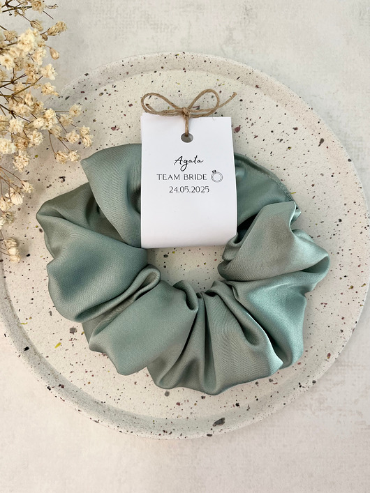 gumki do włosów Gumka scrunchie wieczór panieński Team Bride wzór 4