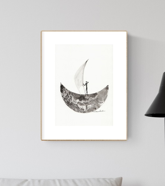 grafika 21X30 cm wykonana ręcznie MiniMalArt
