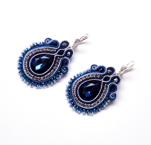 kolczyki soutache Sutaszowe kolczyki AZUR