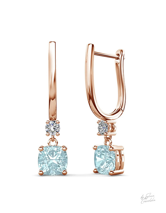 kolczyki srebrne Srebrne Kolczyki z Naturalnym Kamieniem Topaz 1,25 karata Sky Blue III
