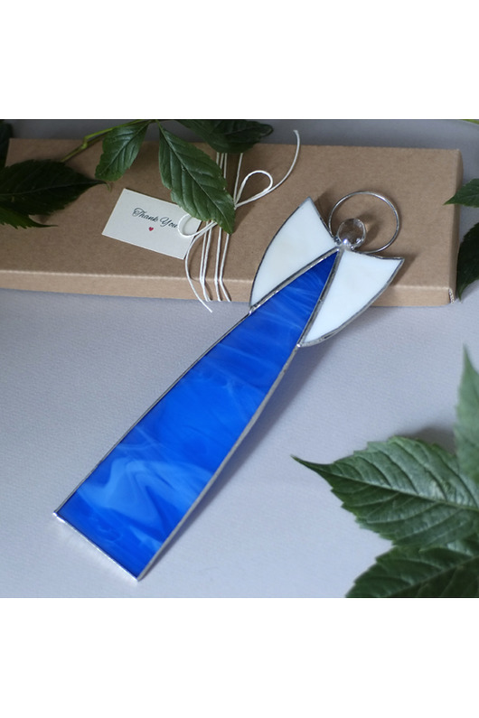Anioł szafirowy na Komunię i Chrzest BeArt Handmade