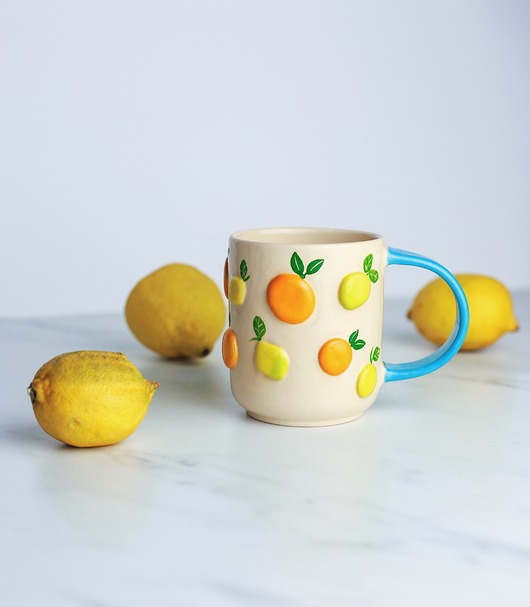 kubki Ceramiczny kubek w cytrusy 300 ml