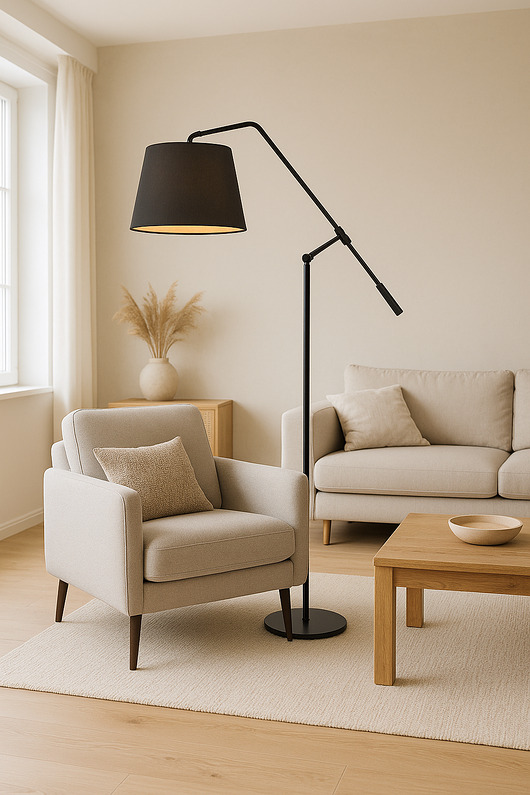 lampy podłogowe Nowoczesna lampa stojąca do czytania FOYA GOLD z regulacją
