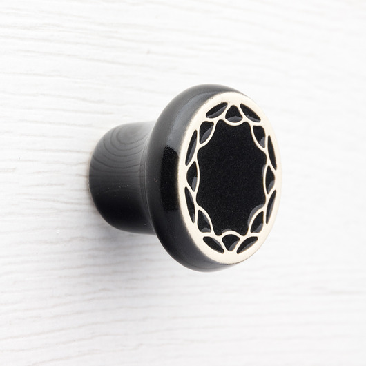 gałki do mebli Ceramiczna gałka do mebli czarna, wz.4