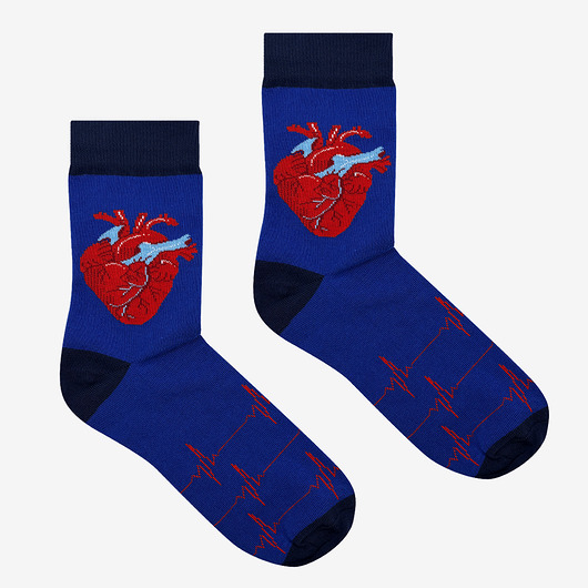 skarpetki męskie Skarpetki Serca Kardio Indygo
