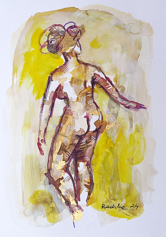 obrazy Lilka 56 - akwarela 16x24 cm unikat