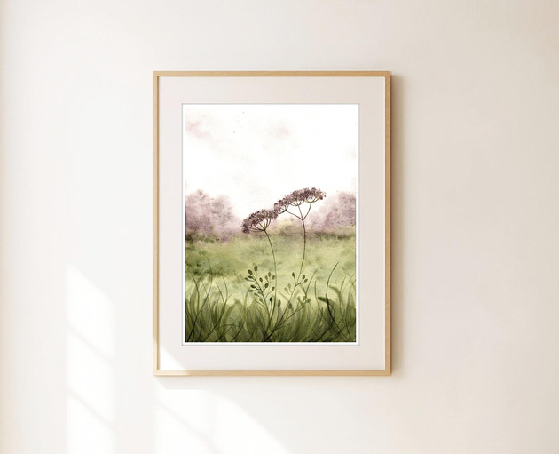 obrazy Oryginalna akwarela. Łąka  A4