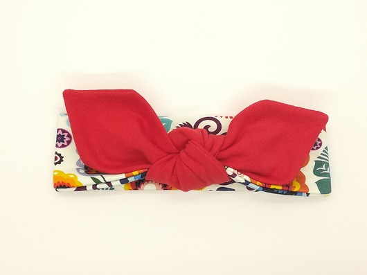 Słowianka z czerwoną kokardą bazik handmade