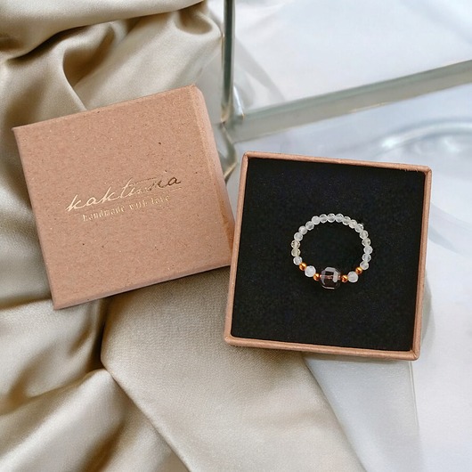 pierścionki elastyczne Pierścionek DOBROBYT - amulet - cytryn, kwarc dymny, kryształ górski