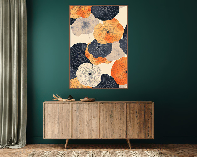 plakaty Liście lotusu - Plakat, druk - Chiński Orient, Harmonia Zen, Wabi Sabi #86