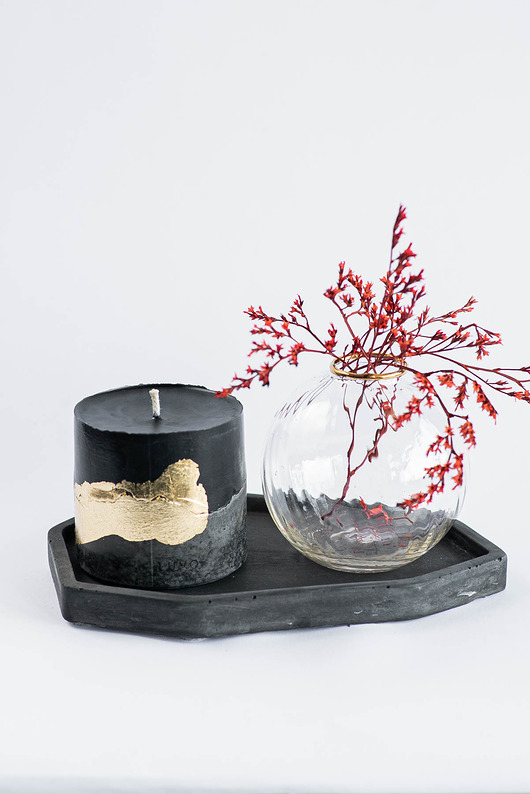 Patera betonowa czarna M Luvo Candles